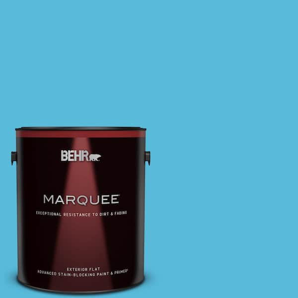 BEHR MARQUEE 1 gal. #530B-5 Azurean Flat Exterior Paint & Primer