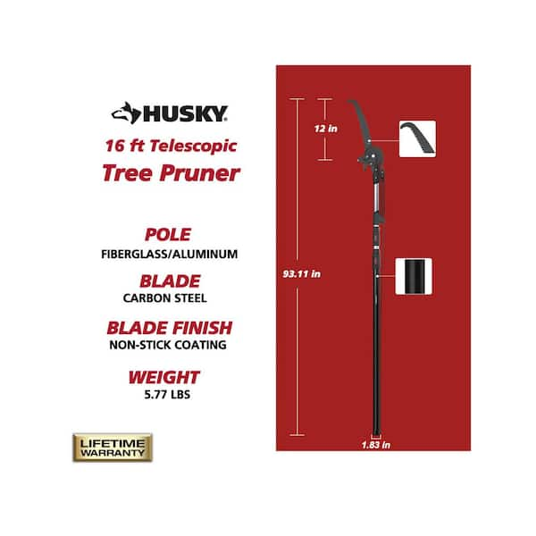 15 in. Steel Blade with 16-ft Telescopic Tree Pruner