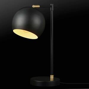 Charlotte 18 in. Matte Black Table Lamp with Brass Accents