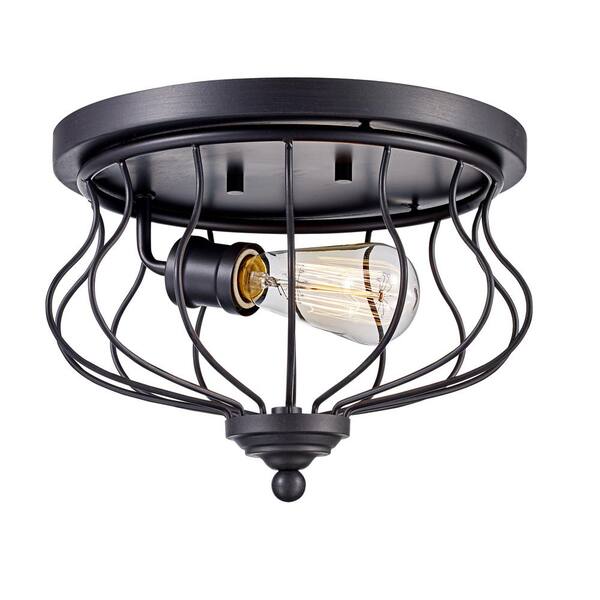 Bel Air Lighting Congress 1-Light Rubbed Oil Bronze Flush Mount