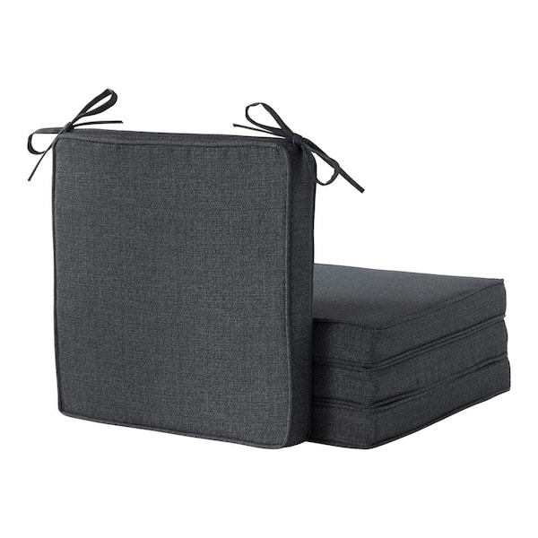 18 in. x 18 in. Carbon Square Outdoor Dining Seat Cushion (4-Pack)