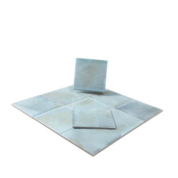 Apollo Tile Zahara 6 in. x 6 in. Glossy Sky Blue Porcelain Zellige