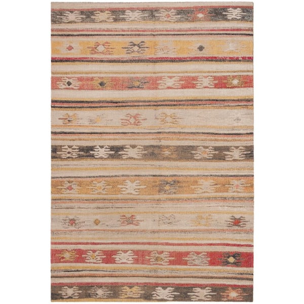 SAFAVIEH Montage Taupe/Multi 5 ft. x 8 ft. Striped Indoor/Outdoor Patio  Area Rug