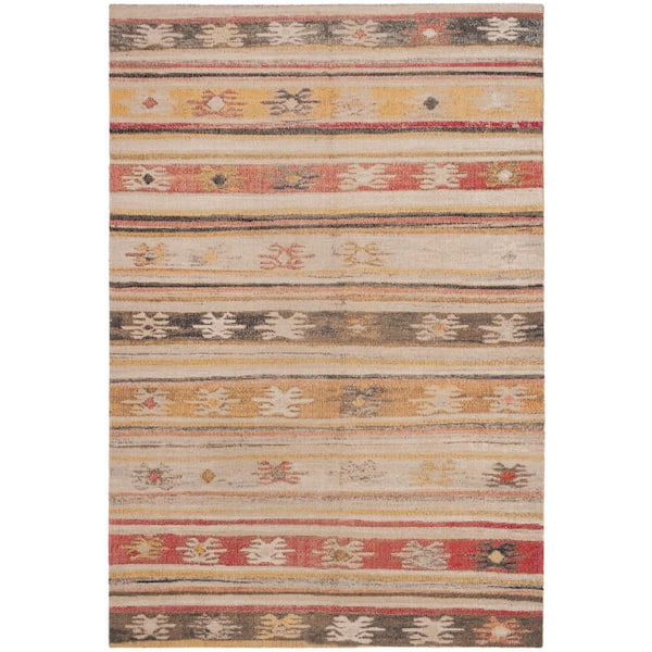 SAFAVIEH Montage Taupe/Multi 8 ft. x 10 ft. Striped Indoor/Outdoor Patio  Area Rug