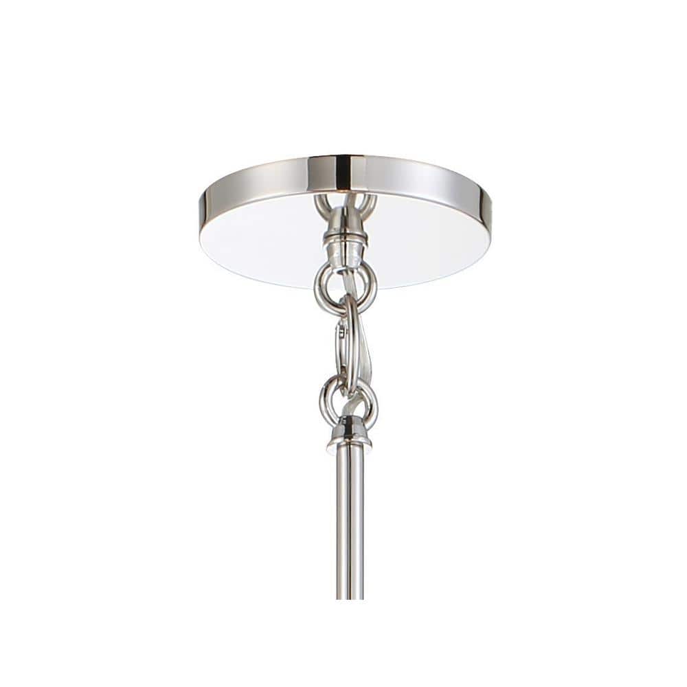 Elegant Palmetto 4-Light Polished Nickel Drum Pendant with White Paper Shade