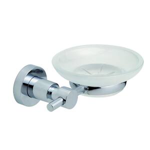 Loxx Wall Mount Soap Dish Holder with Frosted Glass in Chrome