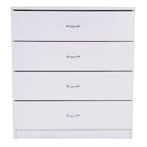 Modern Simple 4-Drawer Chest of Drawers White 13 in. W x 28.74 in. H