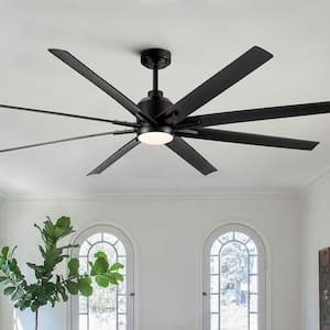 72 in. Smart Indoor Black Ceiling Fan with LED Light, 3 Color Temperature, DC Motor and App Remote Control