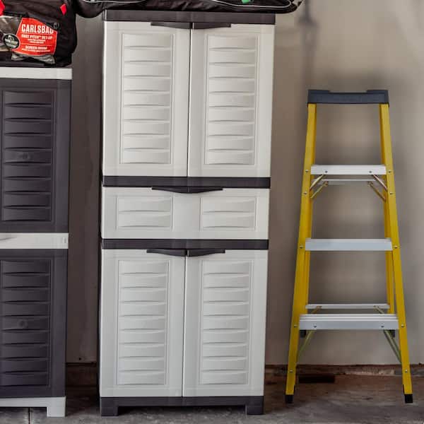 Sunnydaze Storage with Drawer 23.25 in. W x 57 in. H x 13.75 in. D