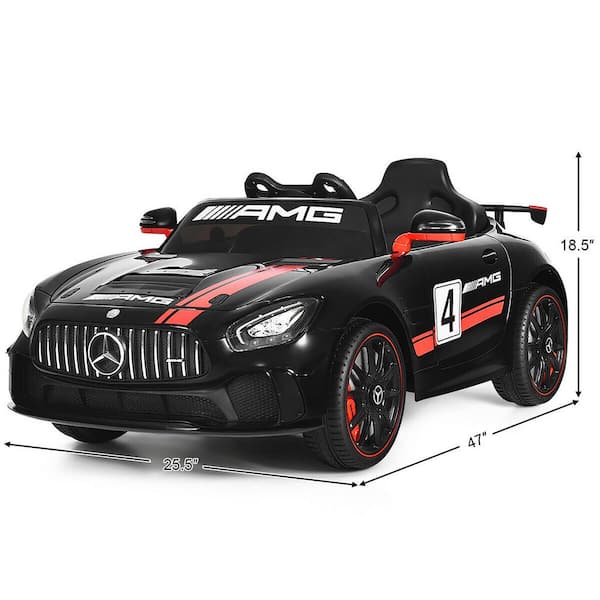 12V Licensed Mercedes Benz AMG GT4 Electric Vehicle w/ 2.4G Remote Control Opening Doors Horn Swing Function Red High/ Low Speed for Kids Costzon Ride On Car Head/Rear Lights MP3 USB TF Input 