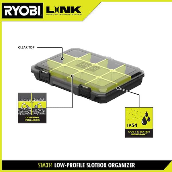 LINK Low-Profile SlotBox Organizer Slim Small Parts Case