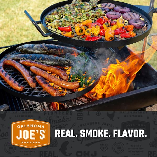 Firecraft Series Modular Open Fire Barrel Charcoal Grill with 480 sq. in. Cooking Area in Black