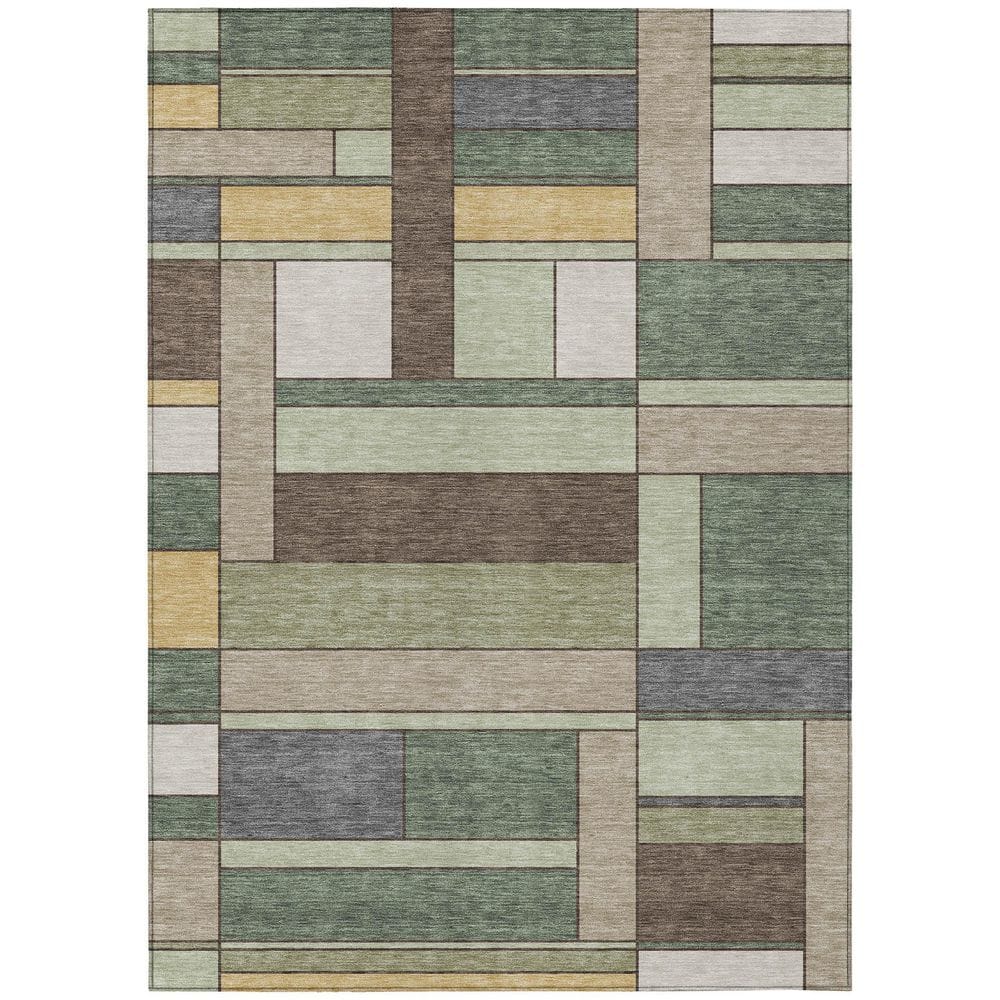 Chantille Machine Washable Indoor/Outdoor Abstract ACN2834 Basil 8 ft. x 10 ft. Area Rug price history on PriceWatchPro