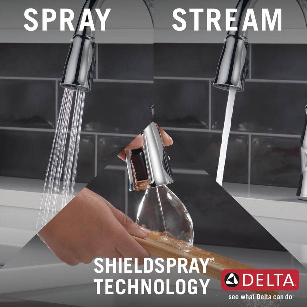 Ophelia Chrome Single Handle Pull Down Kitchen Faucet with Spray