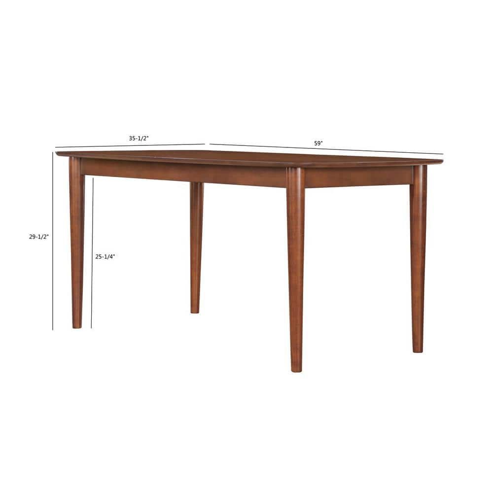 Bonito 59-inch Walnut Finish Rectangular Wood Dining Table