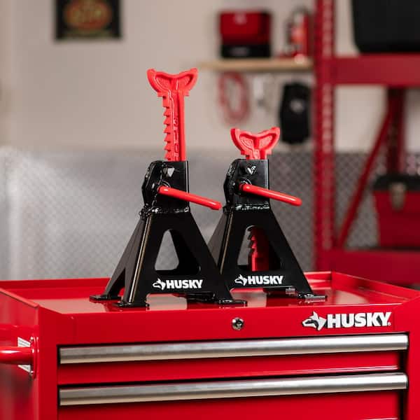 ゆき Husky 3-Ton Low Profile Quick Lift Floor Jack, 3 Ton Jack Stands