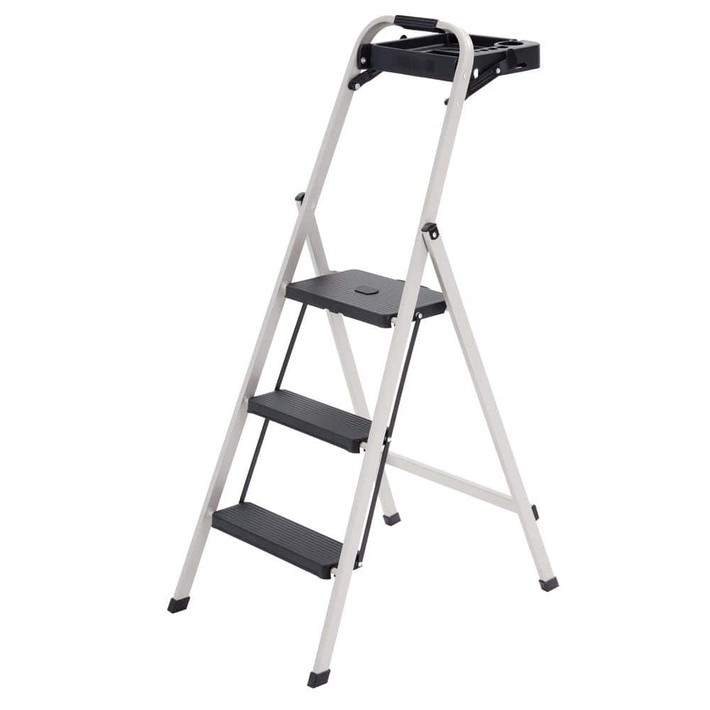 Folding Stool Step Ladder Anti Slip Mini Stepladder FOLDABLE Handy 3 Tread Small 