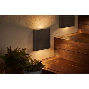 Castleberry 15-Watt Equivalent 200 Lumens Low Voltage Antique Brass Integrated LED Outdoor Deck and Step Light