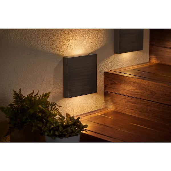 Castleberry 200 Lumen Low Voltage Antique Brass Integrated LED Outdoor Stair Light