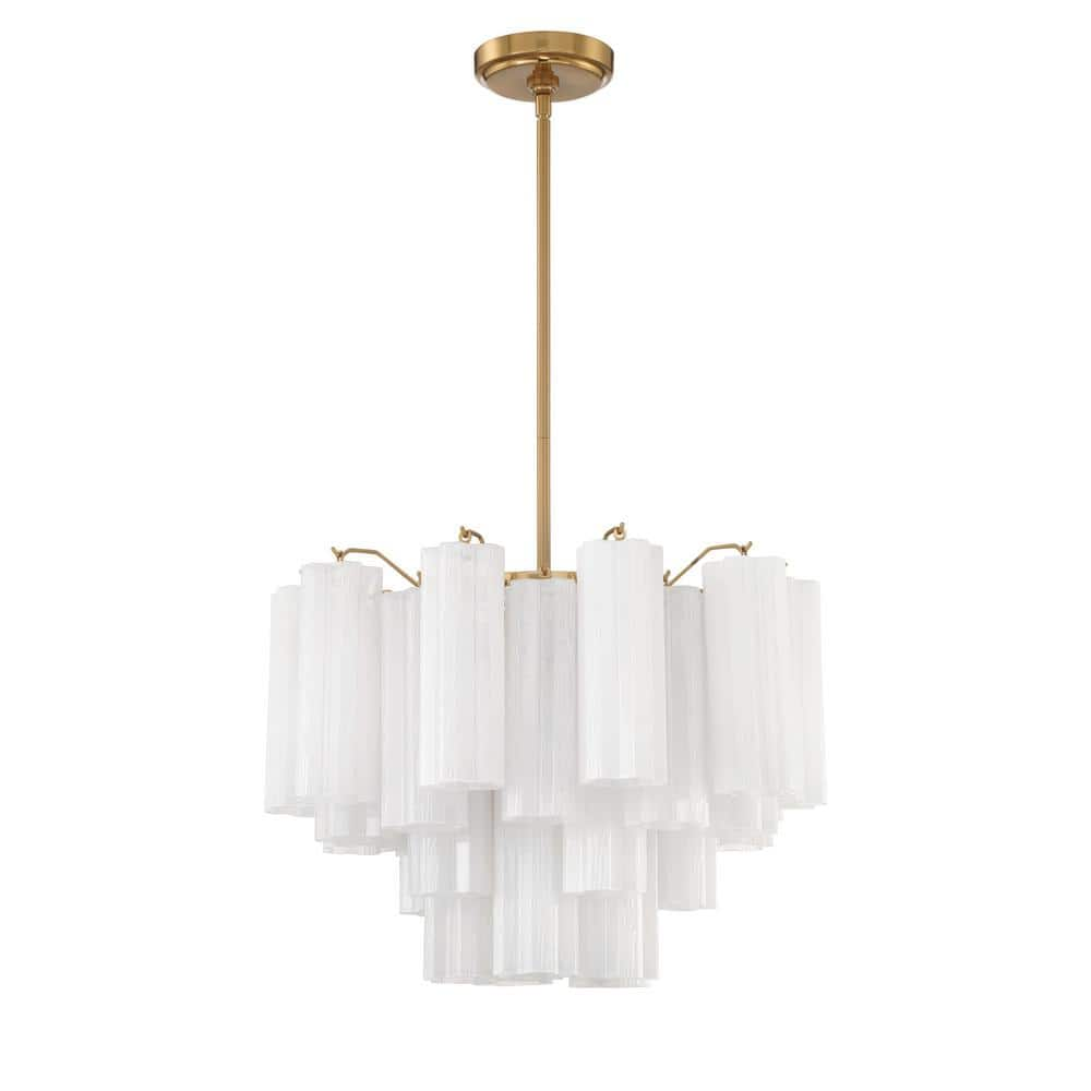 Crystorama Addis 6-Light Aged Brass Chandelier ADD-306-AG-WH - The Home ...