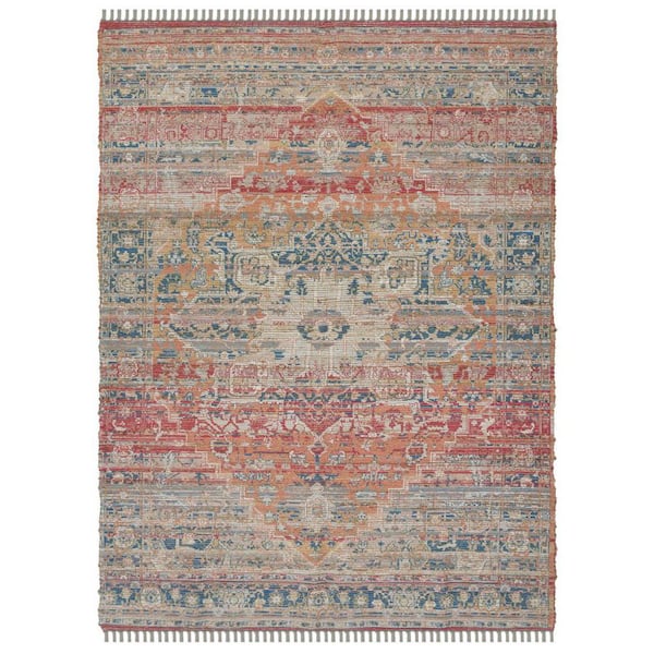 8' Round Ivory, Black Oriental Washable Area Rugs Runner Rug