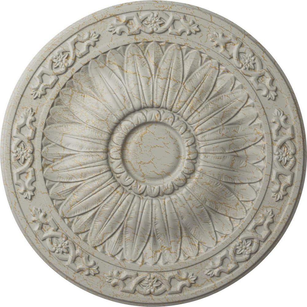 20-1/4 in. x 1-1/2 in. Lunel Urethane Ceiling Medallion (Fits Canopies upto 3-3/4 in.), Pot of Cream Crackle price history on PriceWatchPro