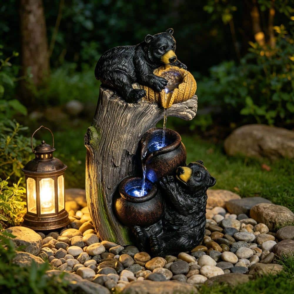 Outdoor Bear Waterfall Fountain with LED Lights price history on PriceWatchPro