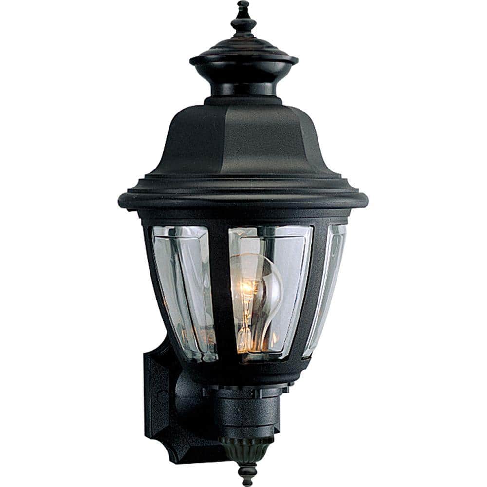 Non-Metallic 1-Light Textured Black Clear Beveled Acrylic Shade Traditional Outdoor Wall Lantern Light price history on PriceWatchPro