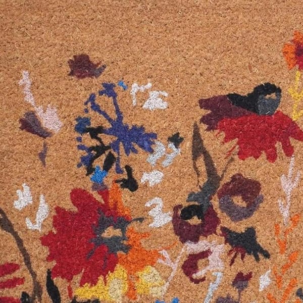 Multi-Colored 29 in. x 17 in. Coir Non-Slip Indoor / Outdoor Door Mat