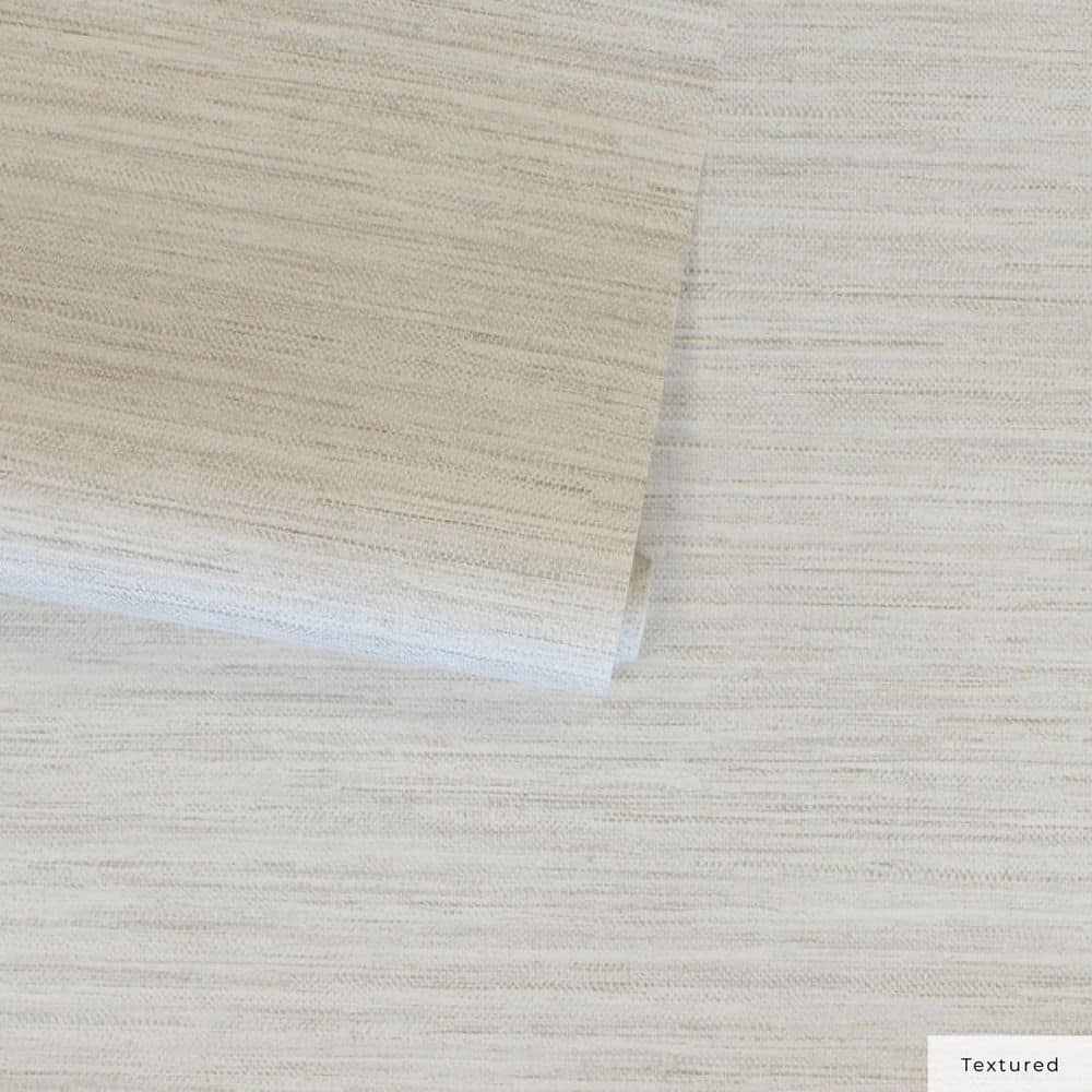 Ecru Faux Grasscloth 3D Peel and Stick Wallpaper Roll