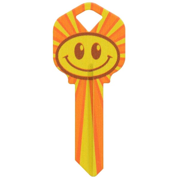 The Hillman Group Kwikset Brass House and Entry Key Blank Smile Design