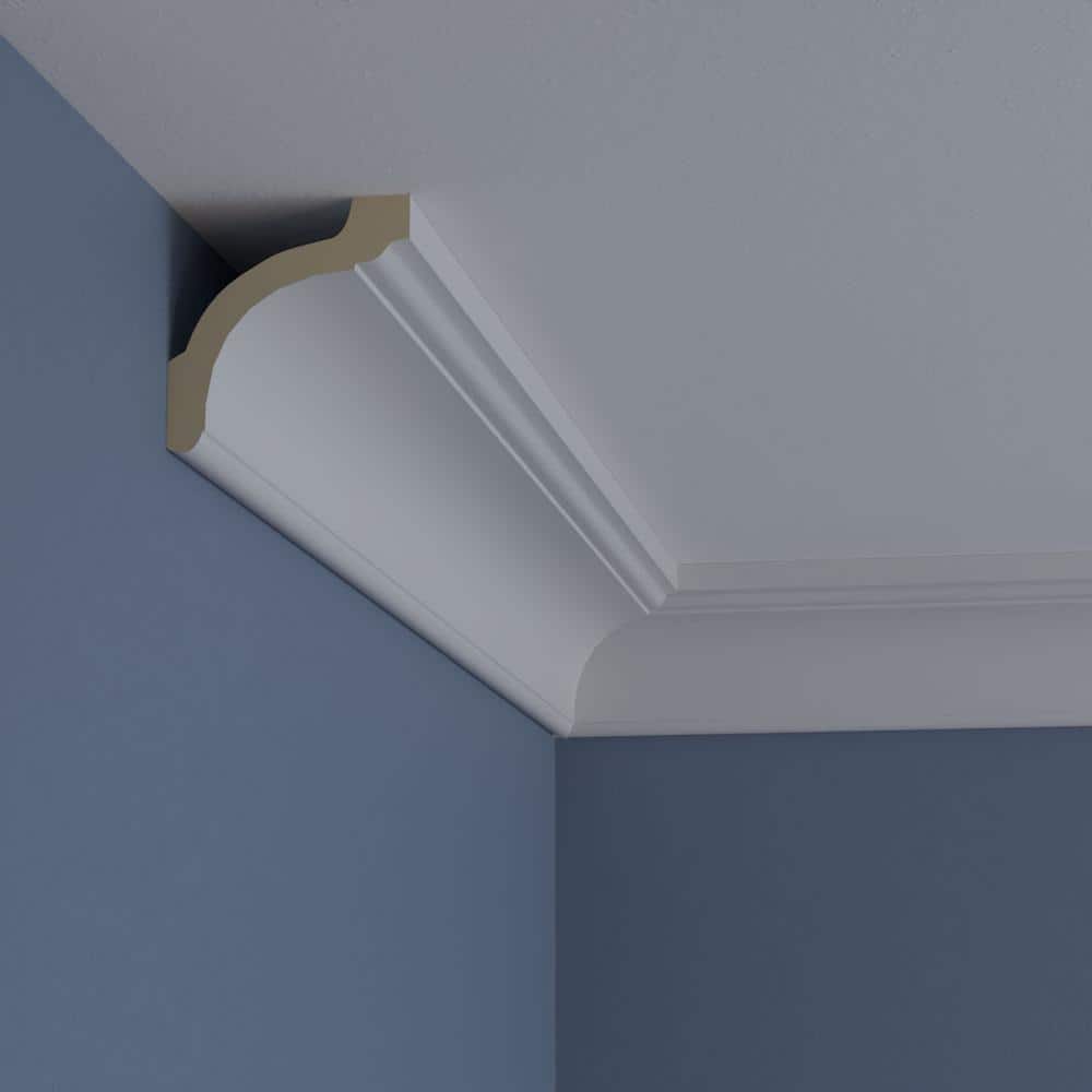 Holmdel White Polyurethane Traditional Crown Moulding 94.5 in