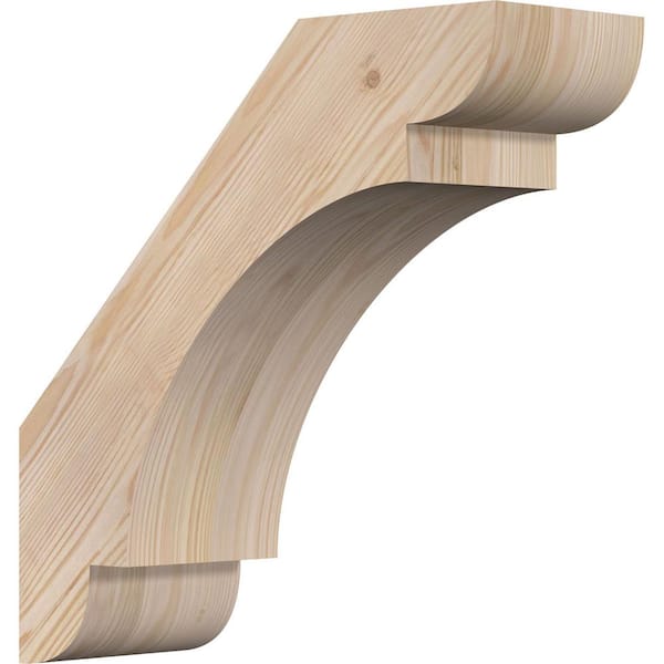 Ekena Millwork 5 1/2"W x 16"D x 16"H Olympic Smooth Knee Brace, Douglas Fir