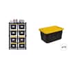 10-Tote Metal Storage Rack (50 in. W x 78 in. H x 24 in. D) and 27 Gal. Yellow/Black Tough Storage Tote (10-Count) Combo