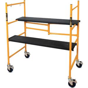 4 ft. x 3.4 ft. x. 1.8 ft. High Portable Folding Rolling Scaffold, 500 lbs. Load Capacity (lb)