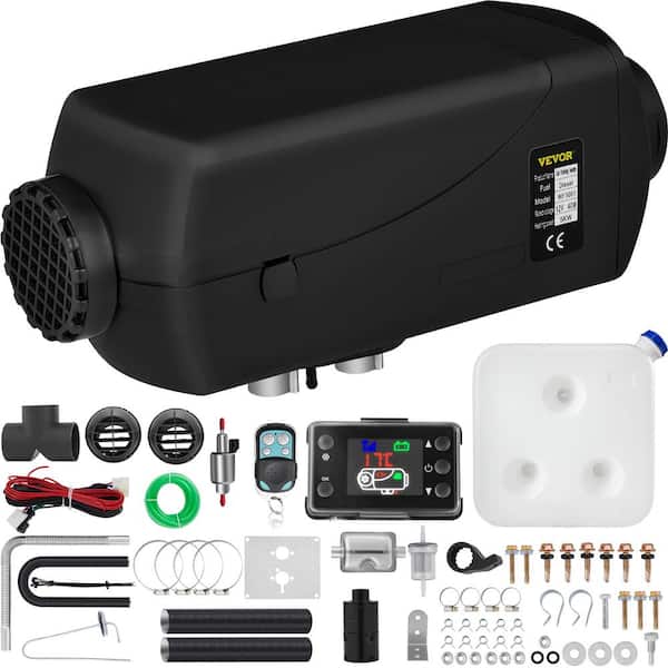 A set 12V 8000W 8KW White Metal Shell Diesel Air Heater Air Parking Heater  + 10L Tank + Silencer + LCD Switch Diesel Heater + Remote Control For Car  Bus Trucks Boat