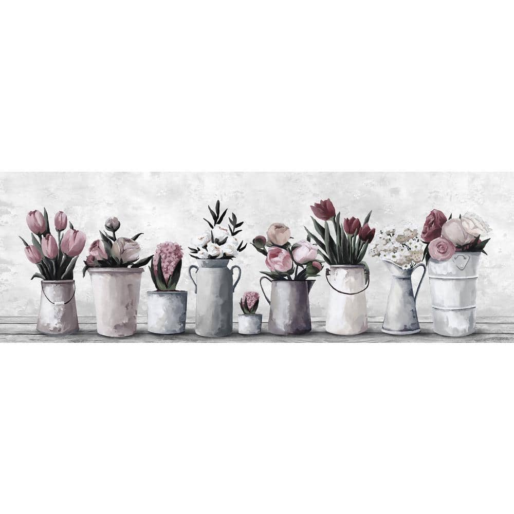 Fresh Cut Flowers by Parvez Taj Unframed Canvas Nature Art Print 5 in. x 15
