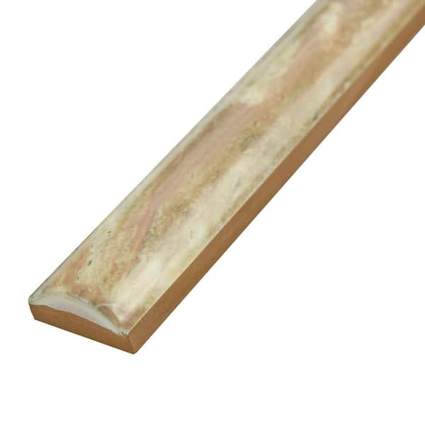 Moldura Marbleized 1 in. x 7-7/8 in. Glossy Ceramic Wall Tile Trim
