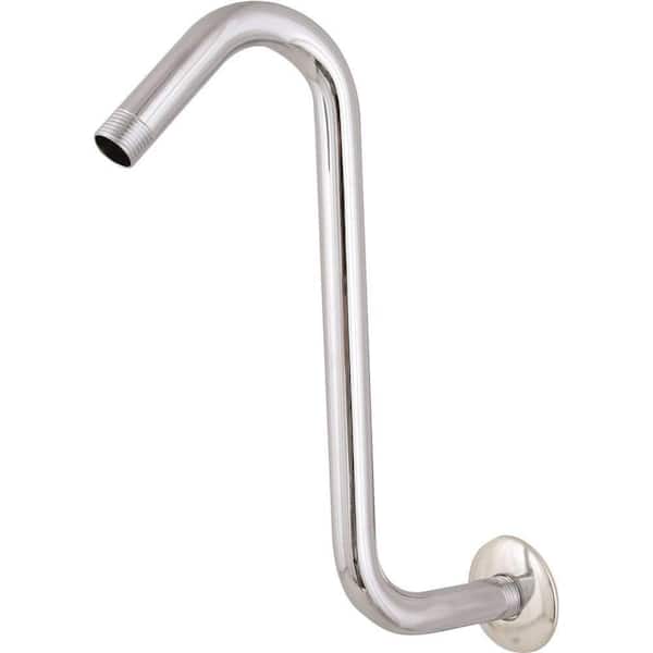 Brass S-Shaped .5 Mip X 11 in. Shower Arm/Flange (Chrome)