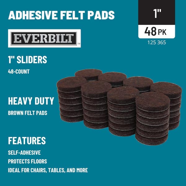 Everbilt 3/8 in. Round Medium Duty Self-Adhesive Felt Furniture Pads  (150-Pack)