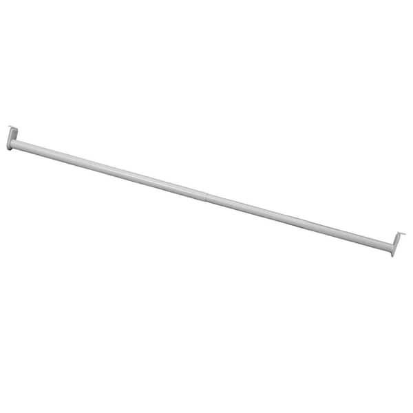 120 in. W White Heavy Duty Steel Adjustable Hanging Closet Rod