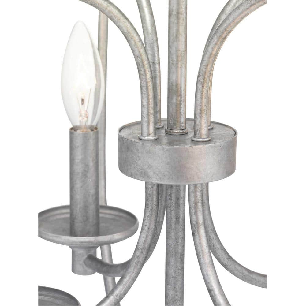 Gulliver 21" Galvanized and Antique White 8-Light Foyer Pendant