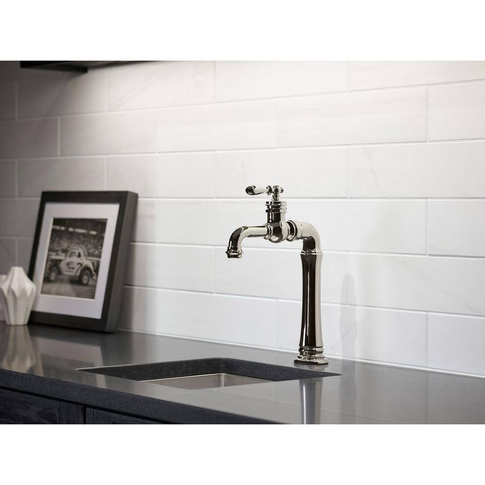 Vibrant Polished Nickel Gentleman's Bar Faucet with Accessories