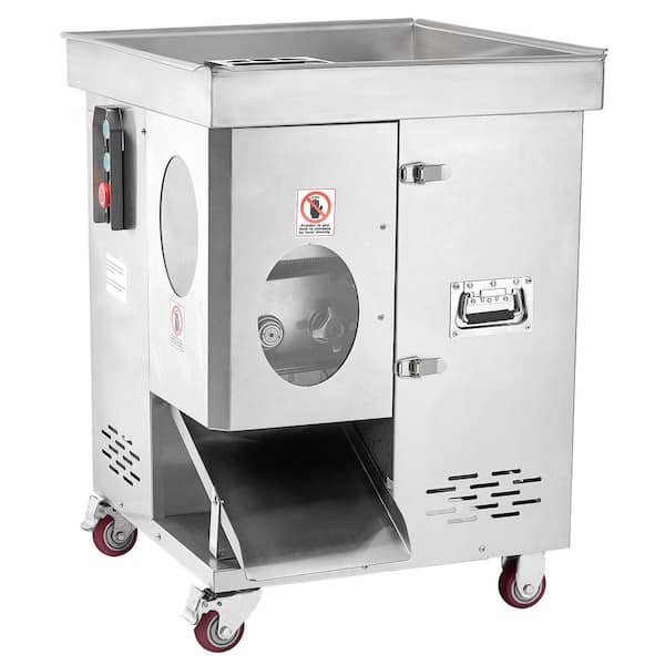 1100-Watt Meat Cutter 1102 lbs./h Commercial Meat Slicer in Stainless Steel, 5 mm Thickness Detachable Blades, Electric