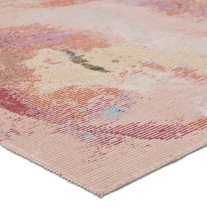 Meuse Pink/Multicolor 3 ft. x 10 ft. Abstract Indoor/Outdoor Area Rug