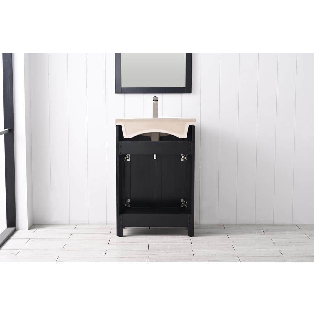 Marian 24" Espresso Single Sink Vanity with White Porcelain Top
