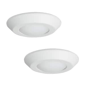 4 in. White Integrated LED Recessed Ceiling Mount Light Trim at 3000K Soft White Title 20 Compliant (2-Pack)