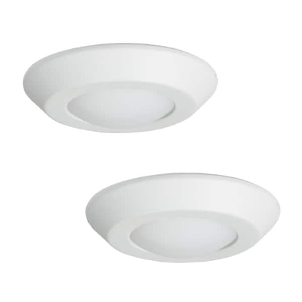 HALO 4 in. White Integrated LED Recessed Ceiling Mount Light Trim at 3000K Soft White Title 20 Compliant (2-Pack)