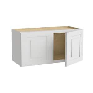 Grayson Pacific White Painted Plywood Shaker Assembled Wall Kitchen Cabinet Soft Close 30 in W x 12 in D x 12 in H
