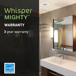 Whisper Mighty Pick-A-Flow 70/90 CFM Ceiling/Wall Bathroom Exhaust Fan, Energy Star with 9 in. x 9 in. Grille Footprint